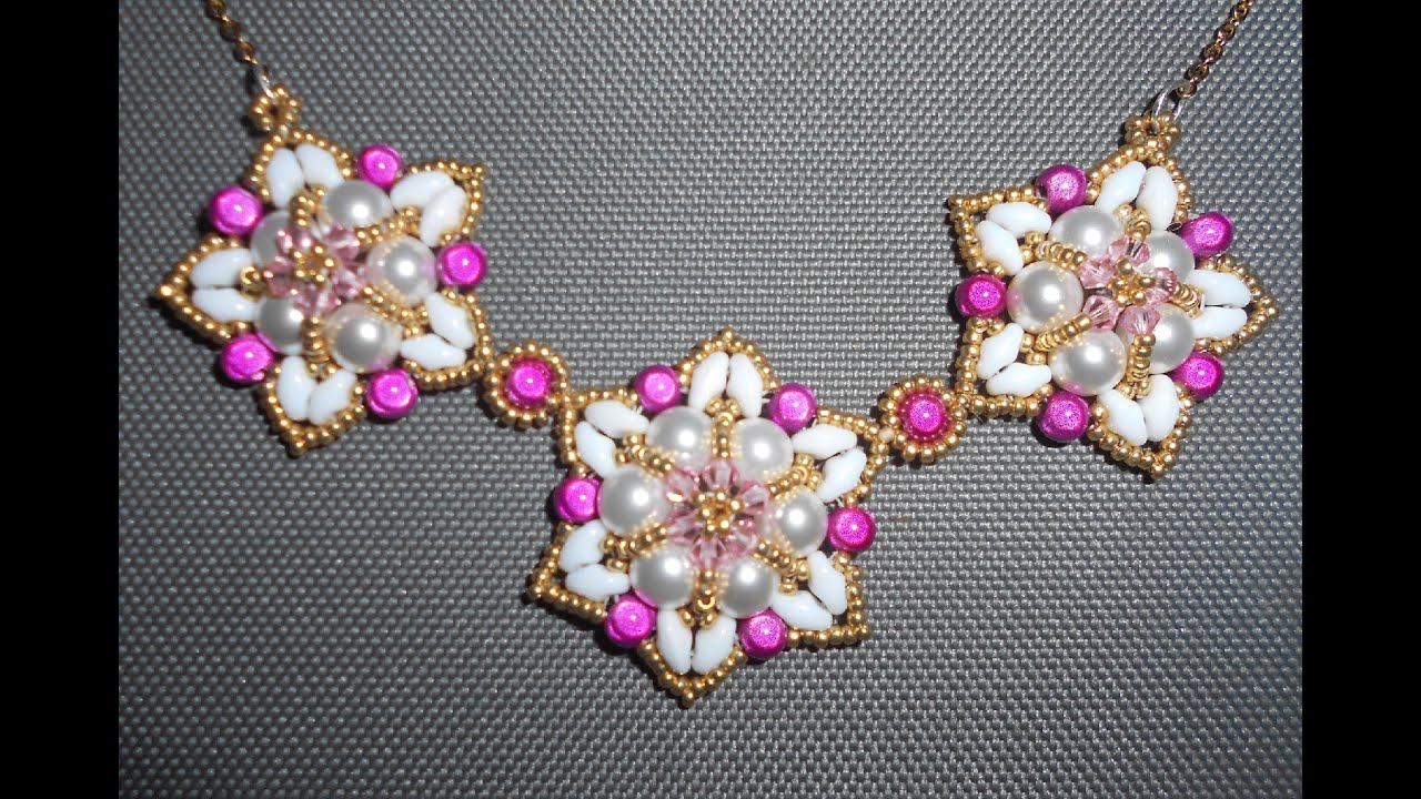 Fuchsia Fantasy Center and Connection Beading video Tutorial by Ezeebeady