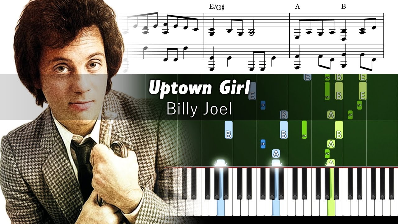 Billy Joel - Uptown Girl - Piano Tutorial with Sheet Music