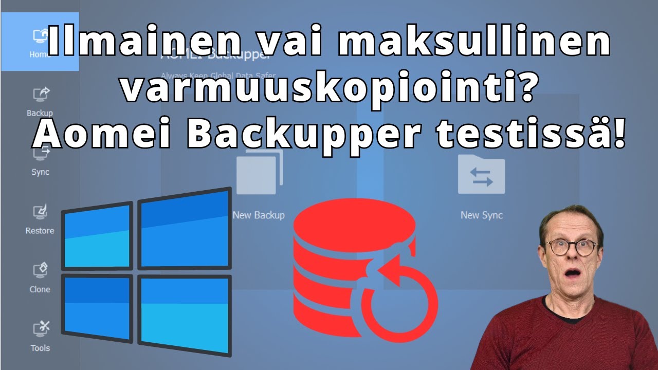 Ilmainen vai maksullinen varmuuskopiointiohjelma - Aomei Backupper Standard testi