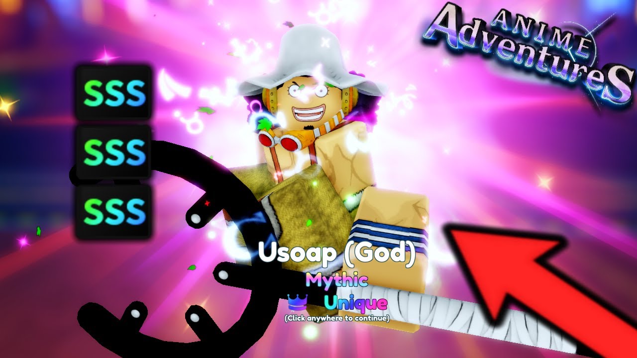 Showcasing Usoap God Unique All SSS In Anime Adventures Update 13! Roblox