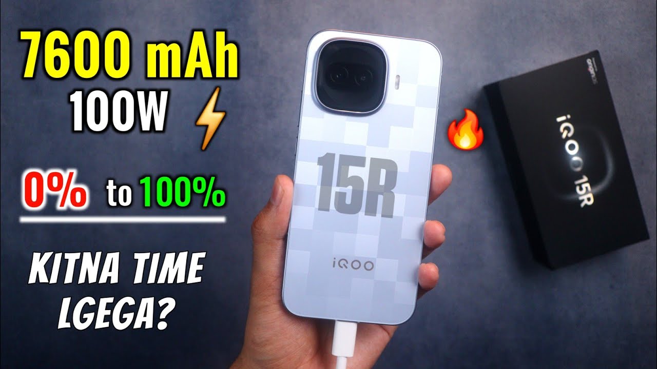 iQOO 15R Charging Test | full Battery charged test 0% to 100% || iqoo 15r full Review