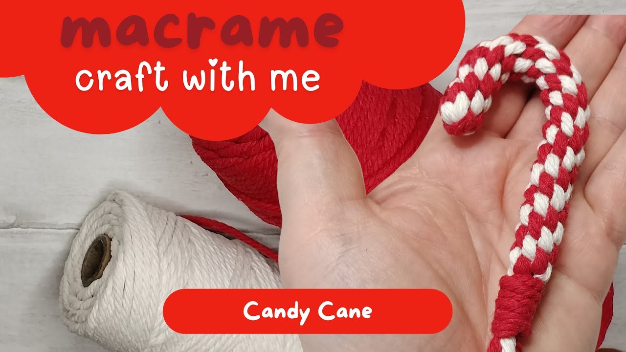 🍬Macramé Christmas Candy Cane DIY How to Tutorial and Spoonie Natter - Beginner Christmas Crafts