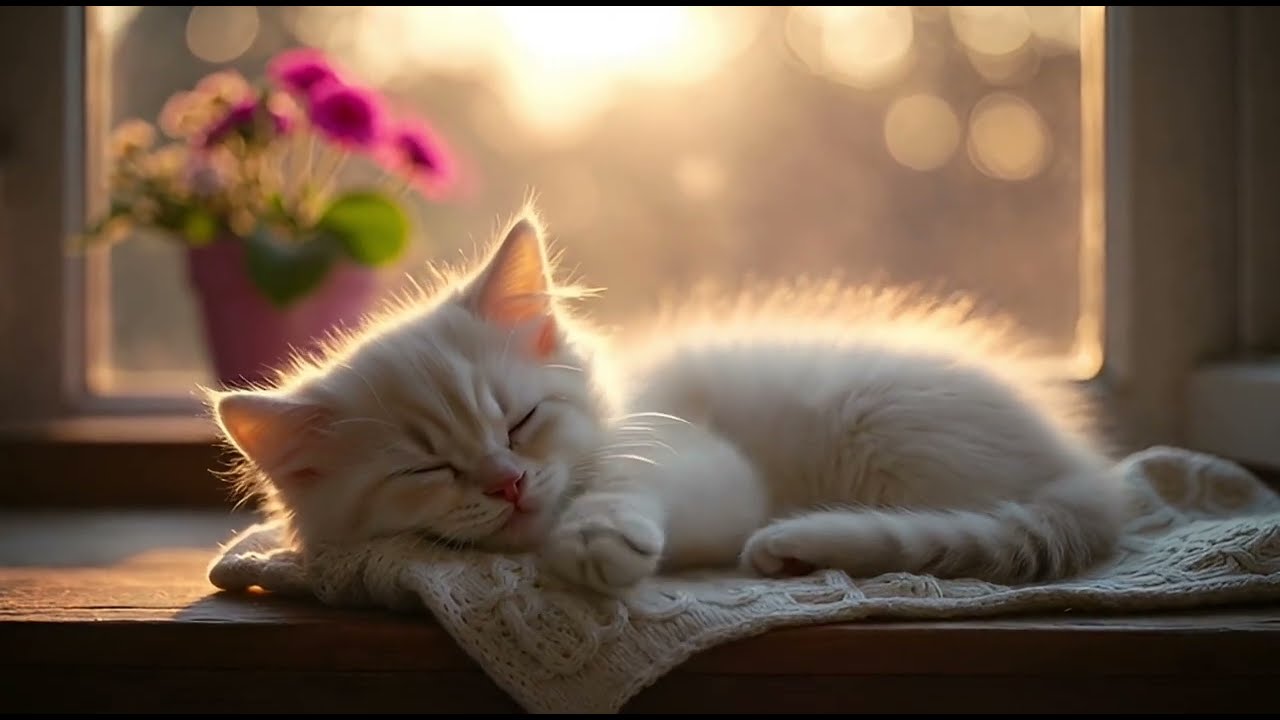 ASMR cute cat sleeping, DEEP RELAX & FAST SLEEP 💙💛