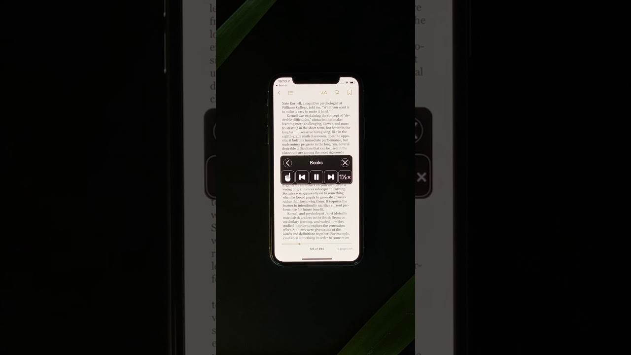 Make Siri read  Books out loud by swiping down with two fingers