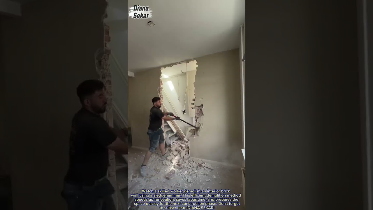 Wall Demolition with a Sledgehammer | Fast Interior Renovation Process