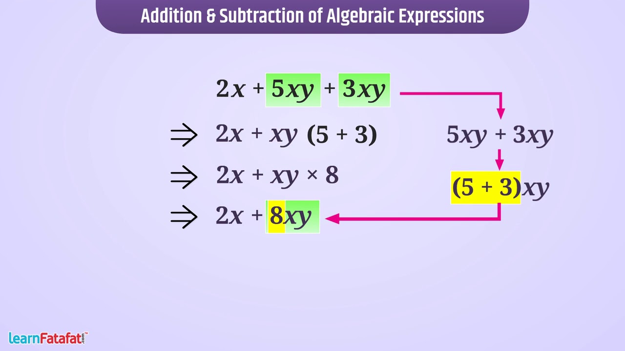 Addition and Subtraction of Algebraic Expressions - Class 6 Maths Chapter 8 Algebraic Expressions