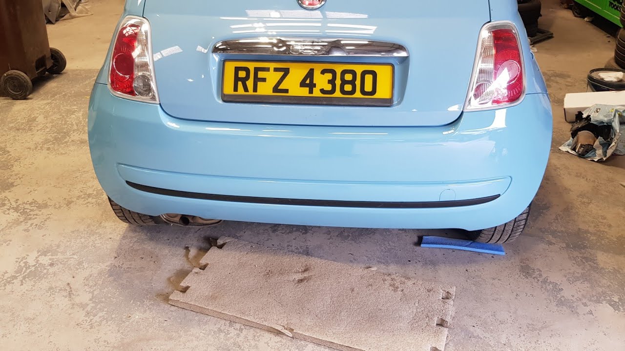 Fiat 500 rear bumper removal repair and repaint.