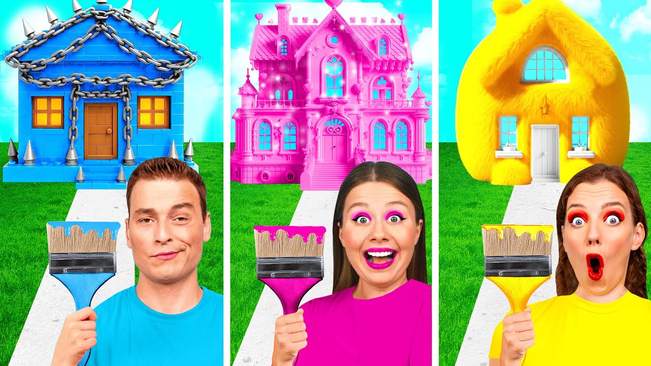 Домики Одного Цвета Челлендж | Простые Трюки для Декора от Fun Teen