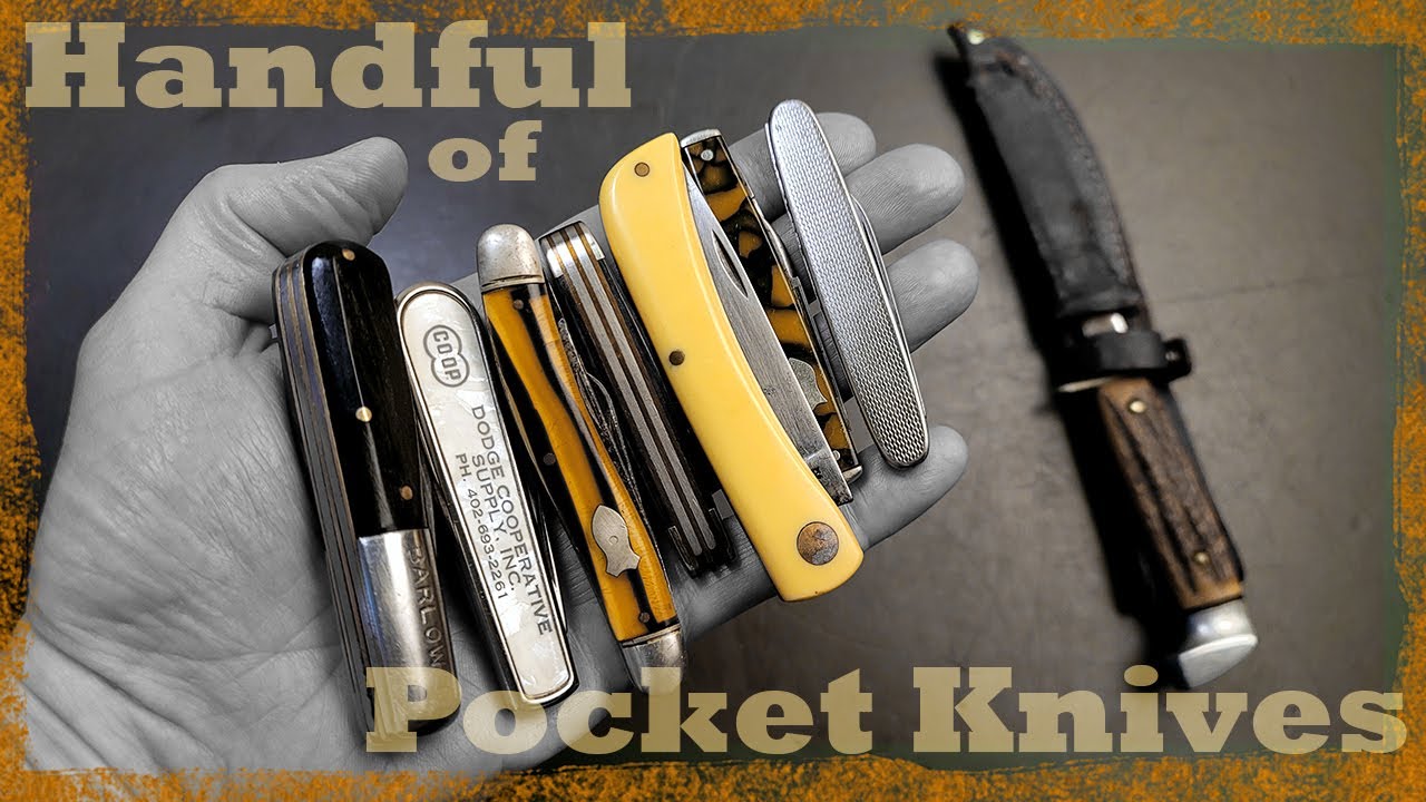 Несколько винтажных карманных ножей: Case Schrade № 15, Walden Utica, Richards Colonial + нож с ф...