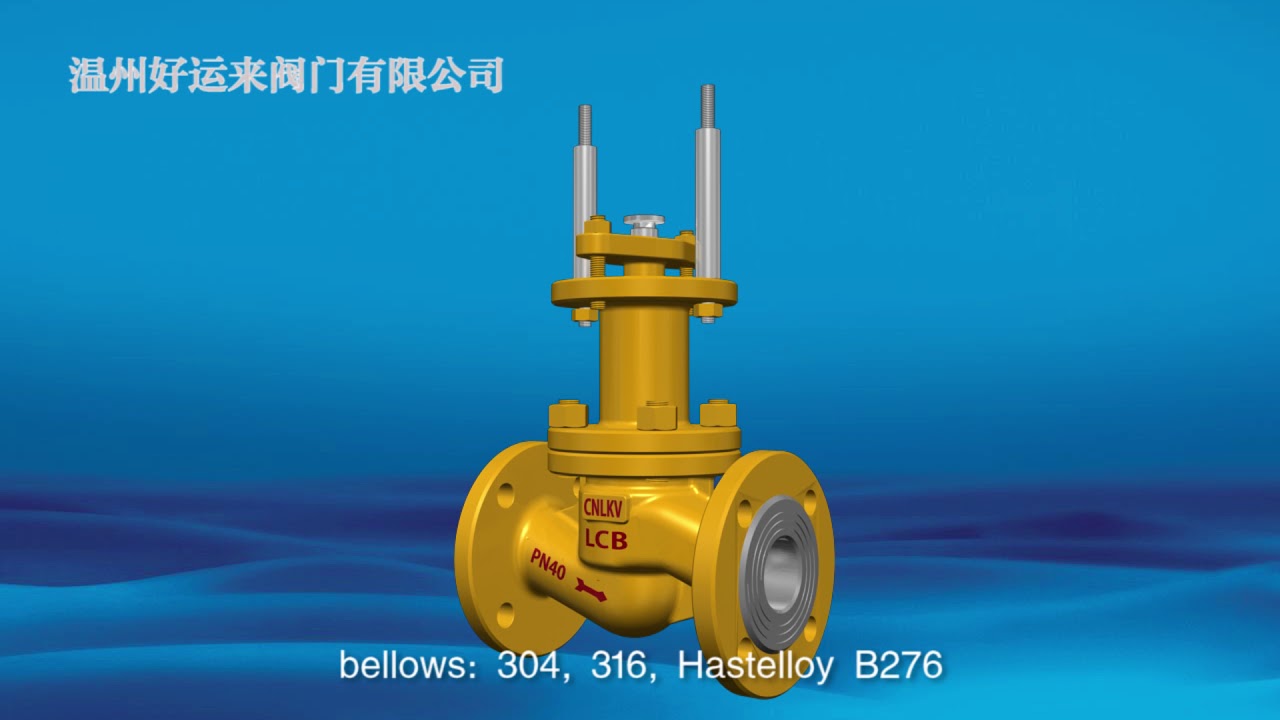 Bellows globe valve for chlorine