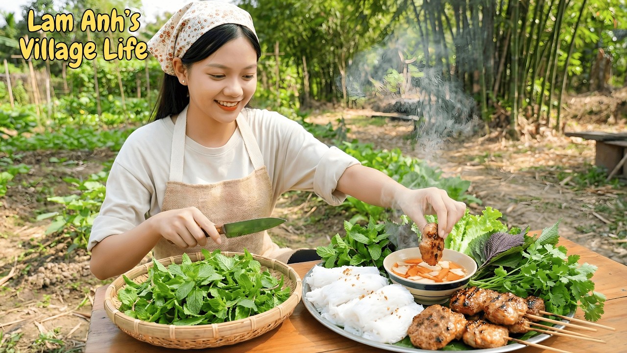 Harvesting And Cooking Vlog 71: Harvesting Mint and Cooking Hanoi-Style Bun Cha