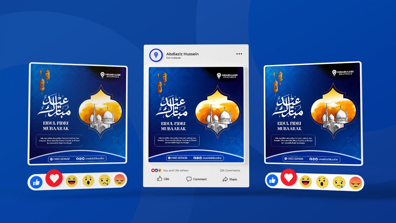 BARO SIDA LOO SAMEEYO EID MUBARAK POST DESIGN || ADOBE ILLUSTRATOR