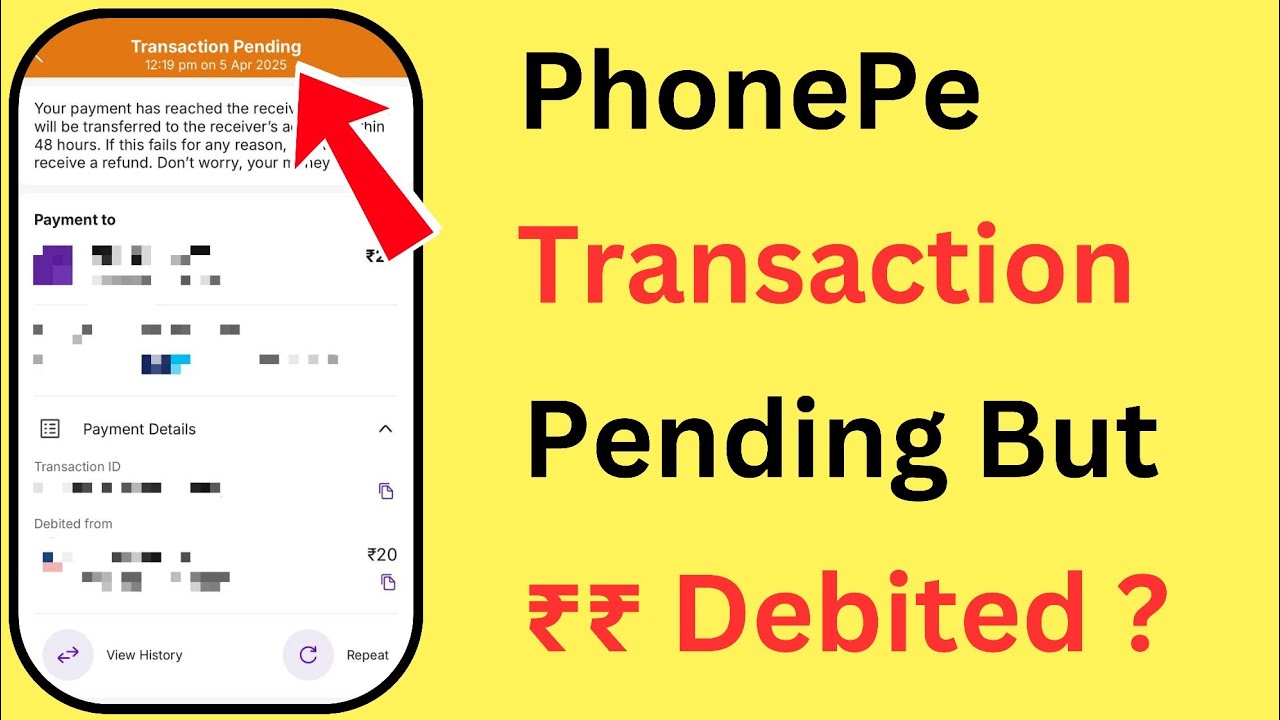 PhonePe Transaction Pending But Money Debited | PhonePe Amount Deducted But Not Credited To Account