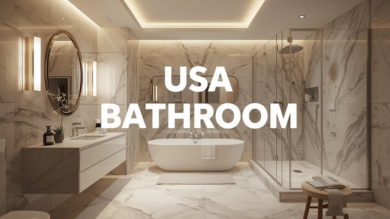 USA Bathroom Interior | Premium Fittings & Modern Layout