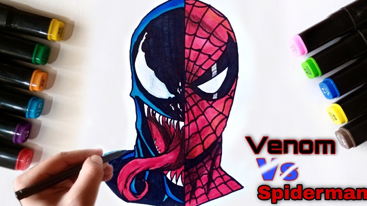 Who will win Spider Man Vs Venom | How to draw Spider Man and Venom.