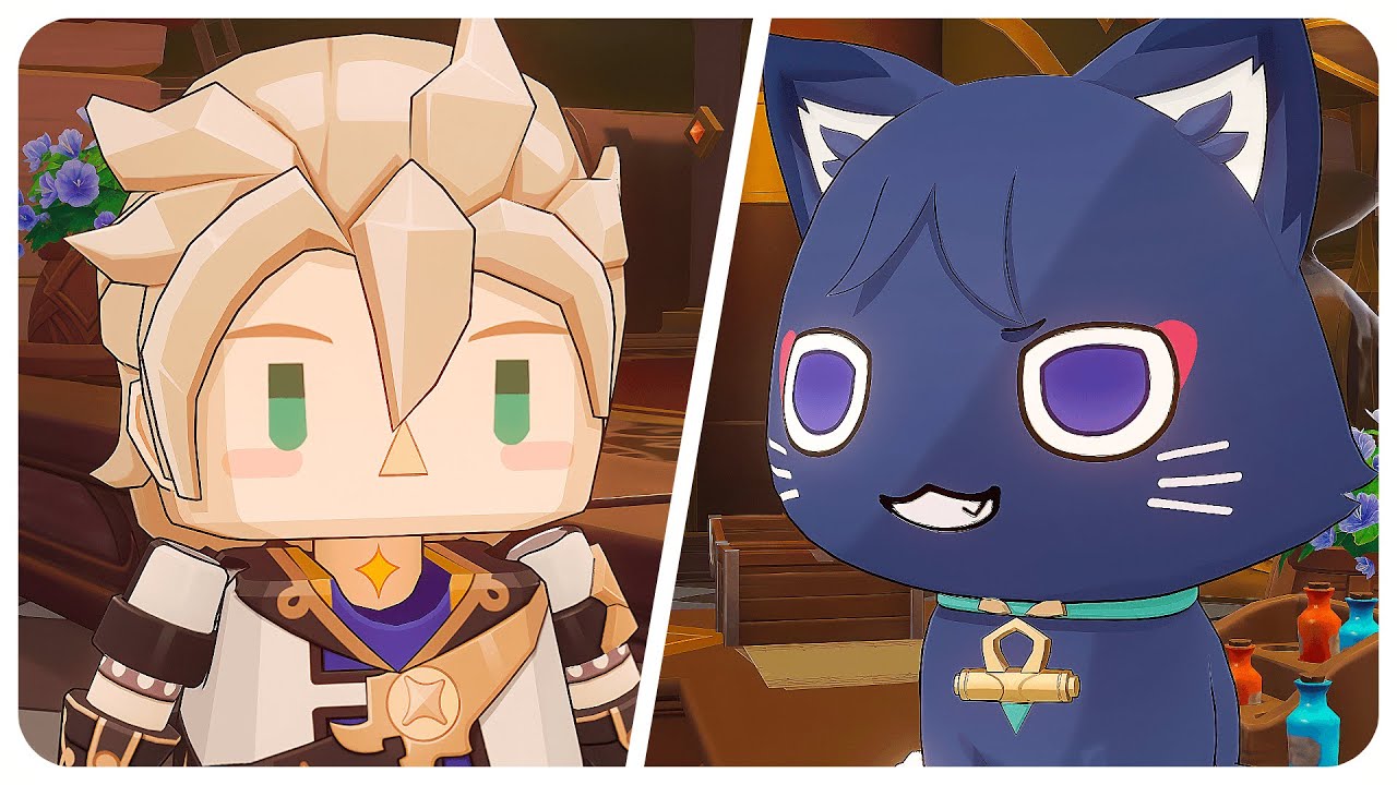 Albedo Turns Into a Clay Figure While Wanderer Turns Into a Cute Kitty Again | Genshin Impact