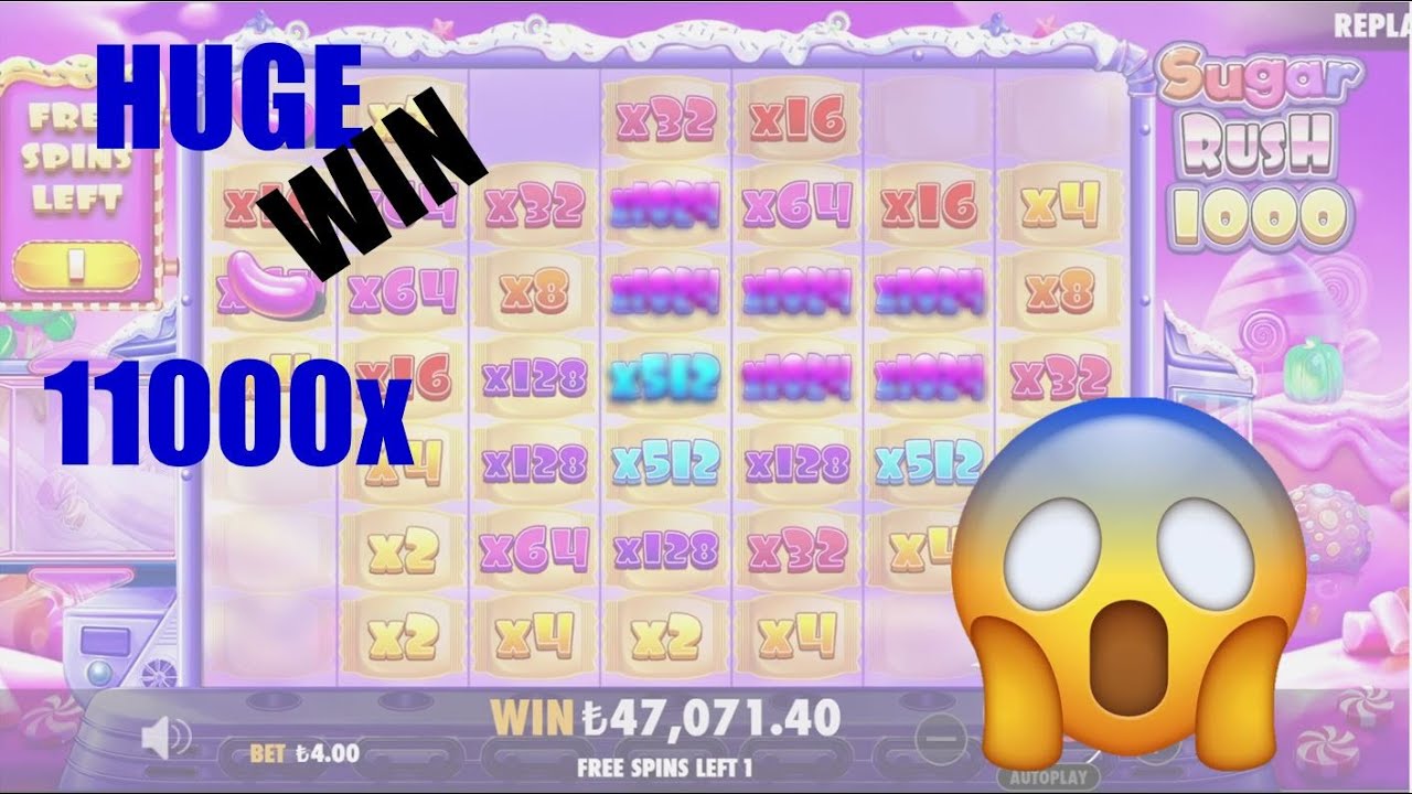 BIGGEST SUGAR RUSH 1000 MULTI (11000x)(ALMOST MAX WIN)