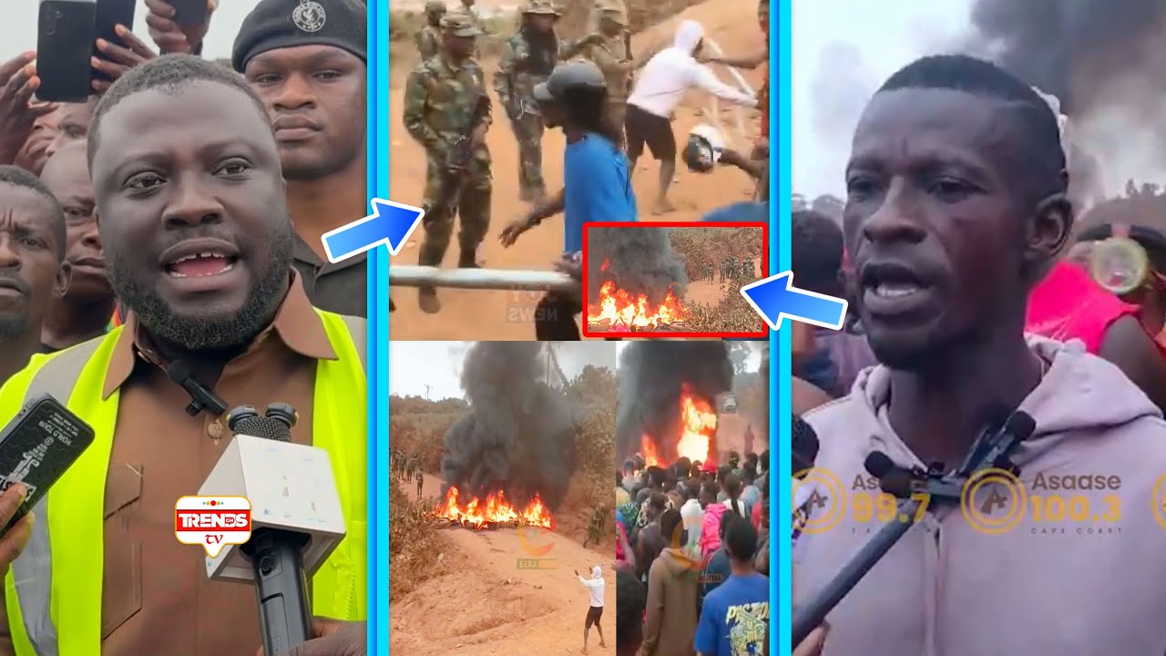Angry Tontokrom Youth CLÁSH With Armed Military Men & Asanko Mines Over Mining Site; Praise A/R Min.