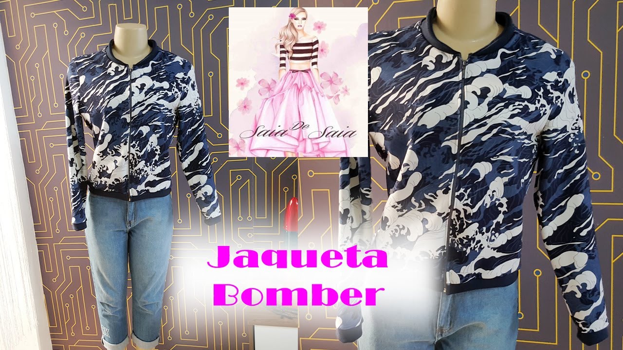 DIY - Jaqueta Bomber em 15 minutos + Molde - Curso de Corte e Costura - Passo a Passo