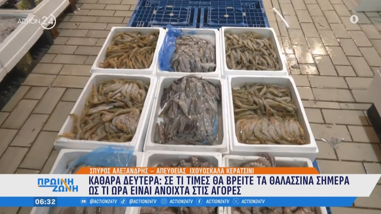 Καθαρά Δευτέρα: Σε τι τιμές θα βρείτε τα θαλασσινά - Ποιες ώρες είναι ανοιχτές οι αγορές | ACTION 24
