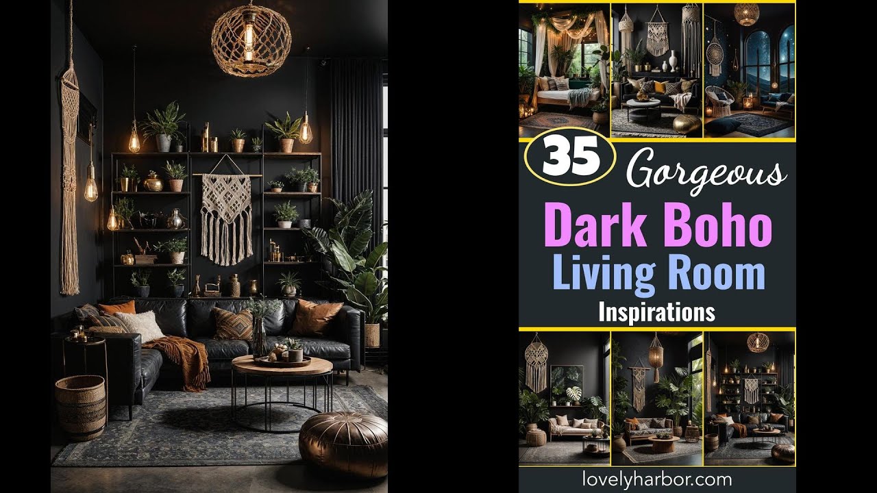35 Gorgeous Dark Boho Living Room Inspirations