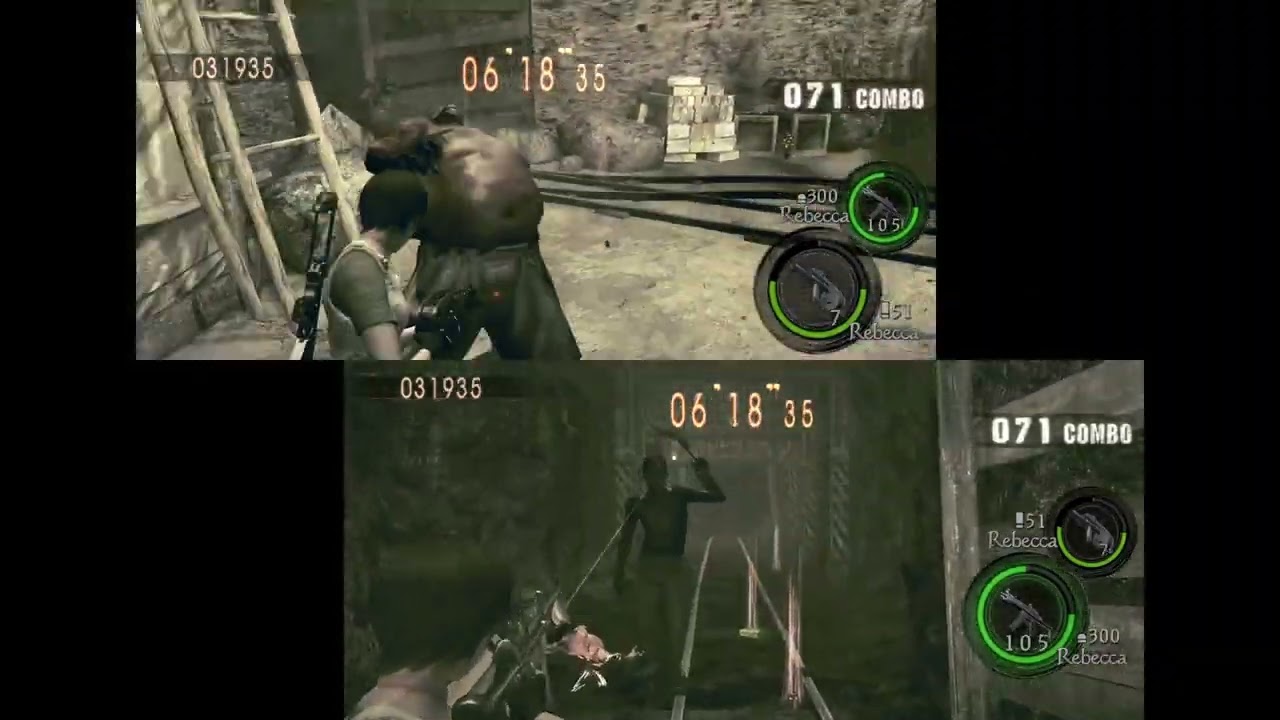 Resident Evil 5 Mercenaries Mines Rebecca & Rebecca Split Screen 150 Combo