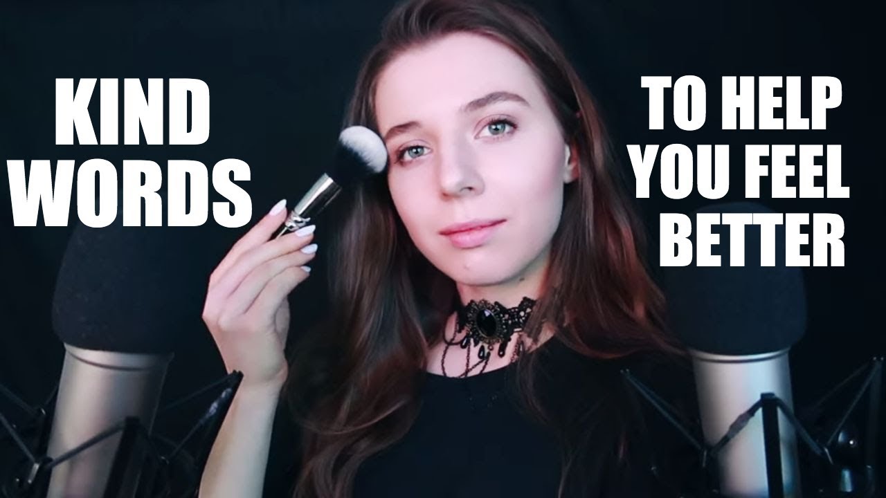 ASMR Positive Affirmations and Face Brushing. Close Up Whispering for Sleep. KIND WORDS.