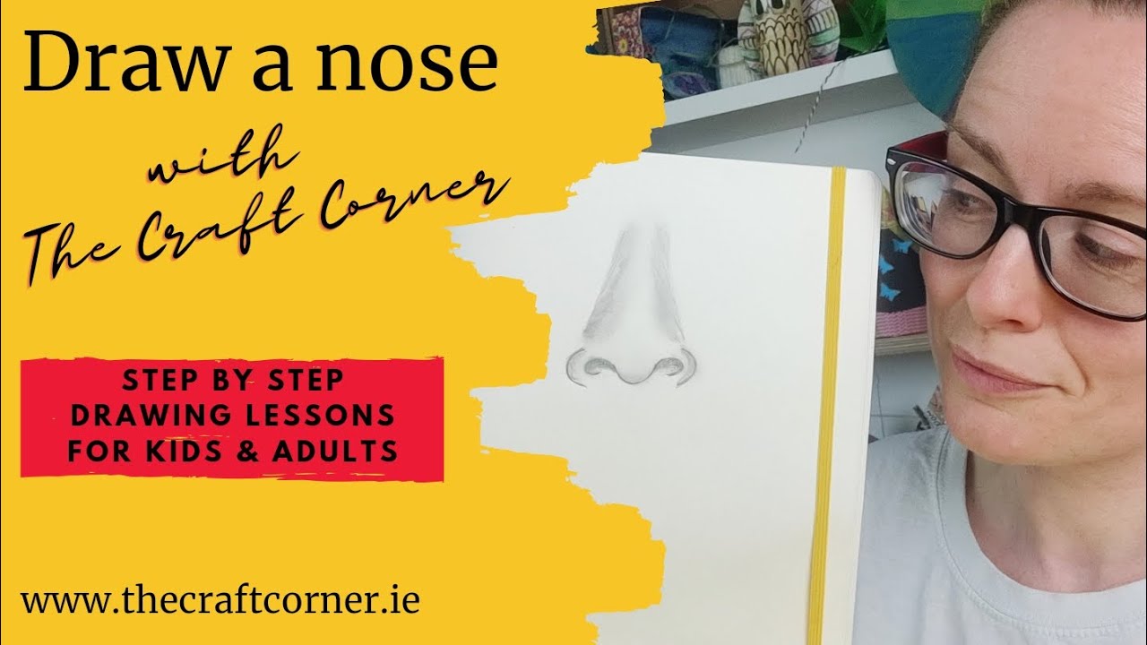 Learn to draw a realistic nose with the craft corner