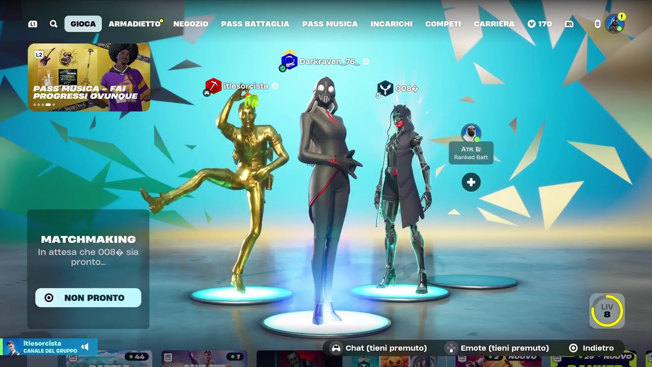 Live Fortnite Ita:Nuova Season Giochiamo assieme entrate tutti(Arriviamo a 2500 corvi nello stormo)