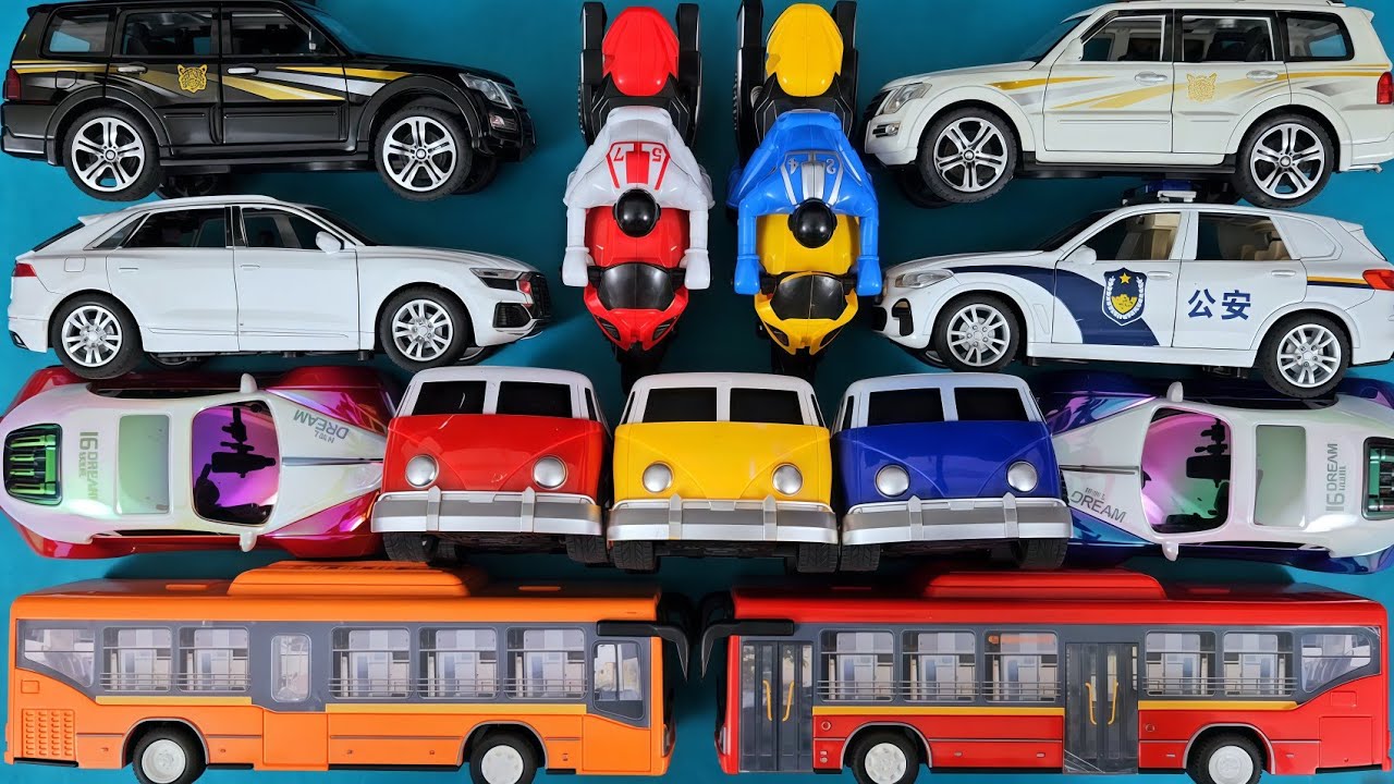Latest Toy Car Video for Toddlers | Motor Bike, Pajero SUV, Audi Q8, Buses & Sports Cars