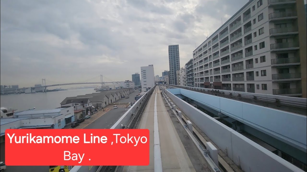 Travel to Odaiba automated rubber wheels train   videos for bored people 