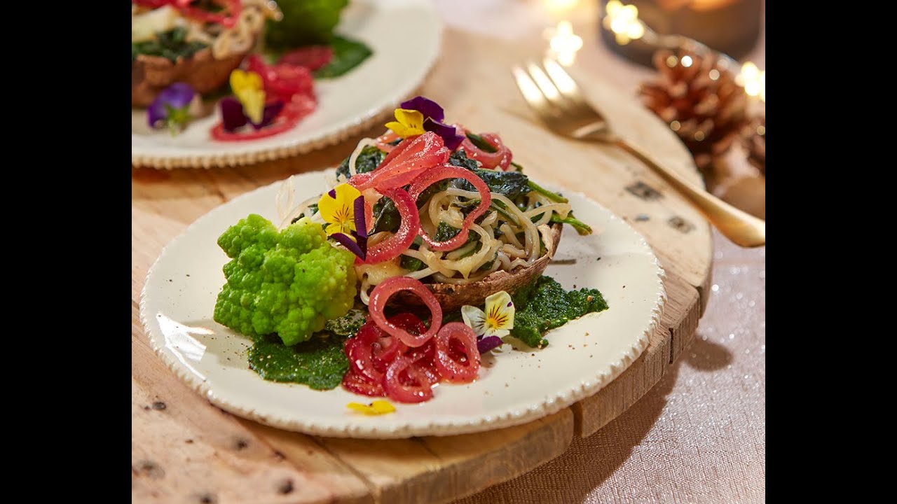 Recette Colruyt – Portobello farci aux nouilles et épinards