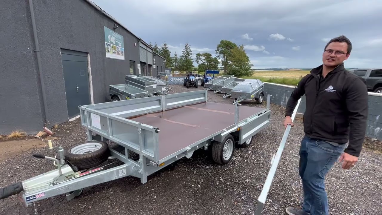 Indespension 12 x  6ft flatbed trailer with drop sides