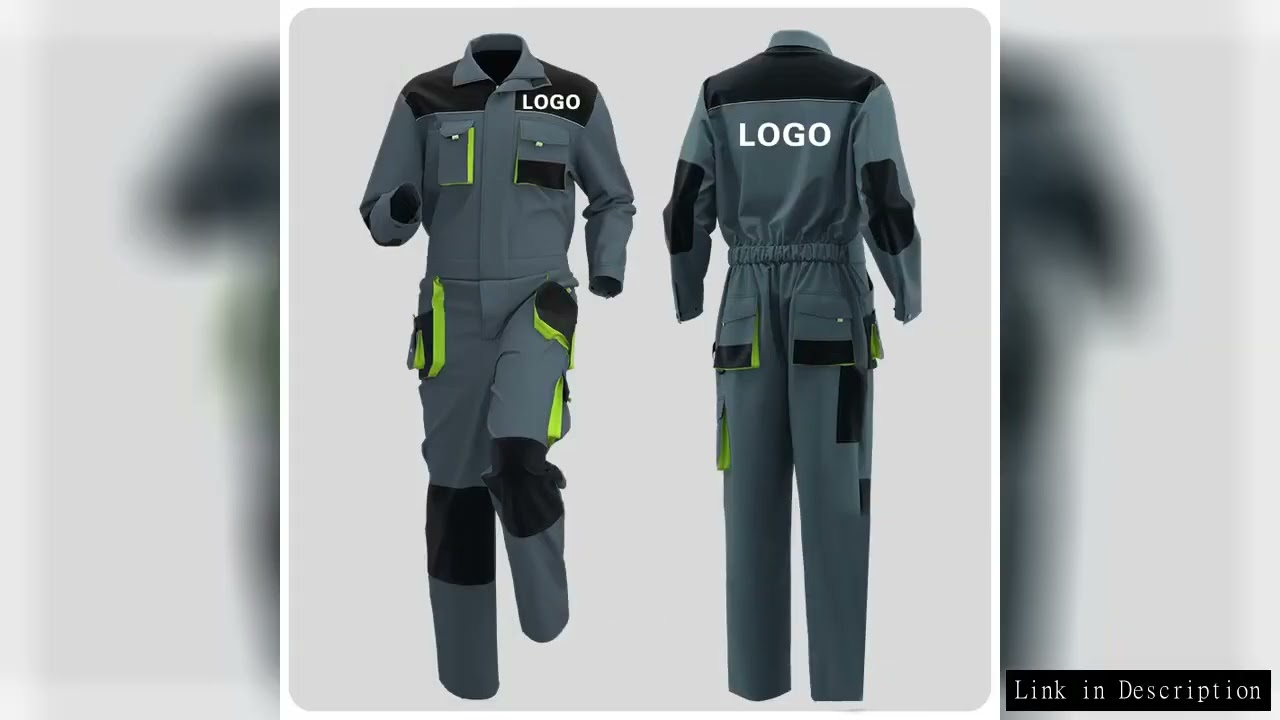 Men'S Workshop Work Suit Multi pocket Coveralls Print logo Electrician Welder Maintenance Constructi