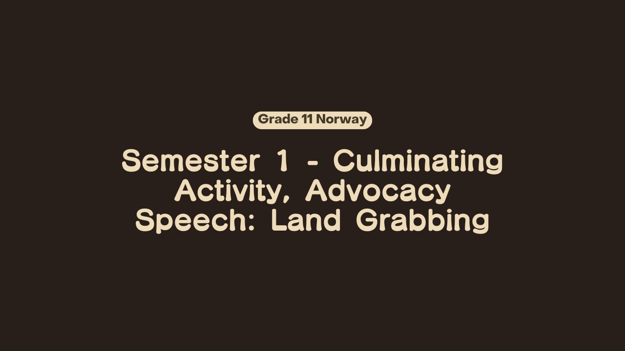 LAND GRABBING: Advocacy Speech 🏞️