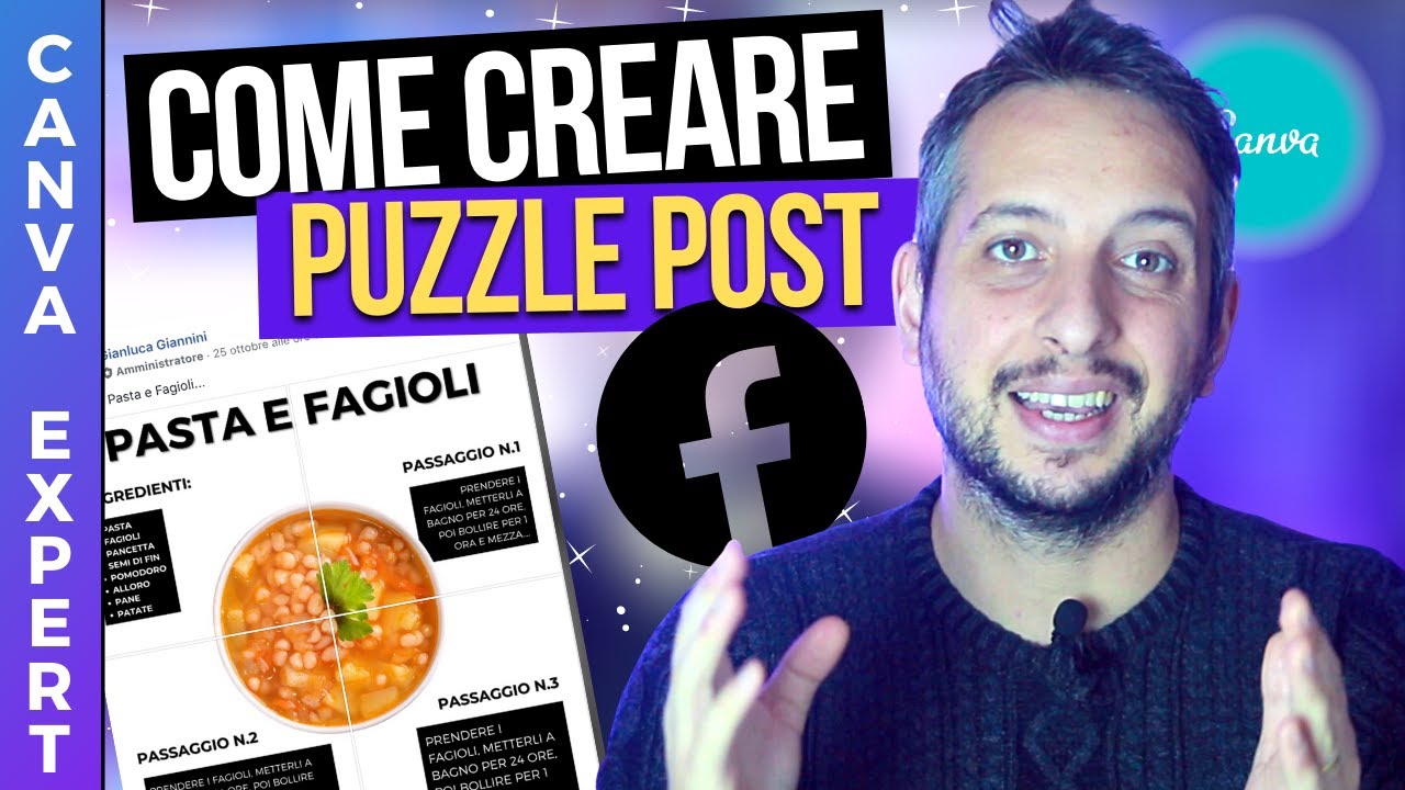 Come Creare un Puzzle Facebook con Canva | Tutorial Canva italiano COMPLETO!