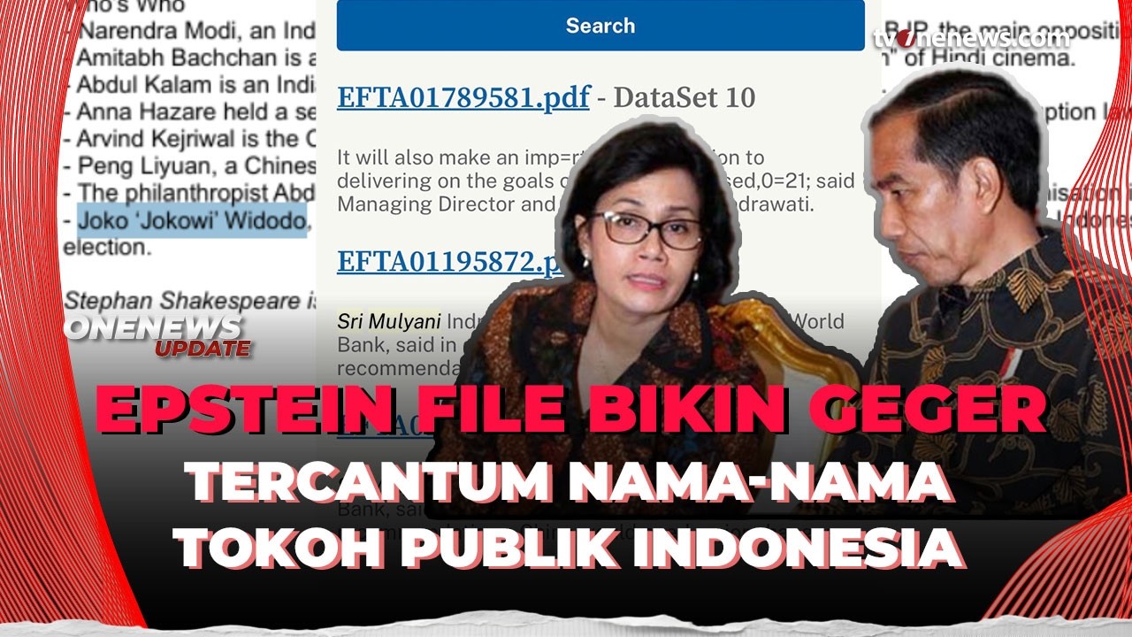 Muncul Nama Jokowi dan Sri Mulyani di Epstein Files, Ada Apa? | OneNews Update