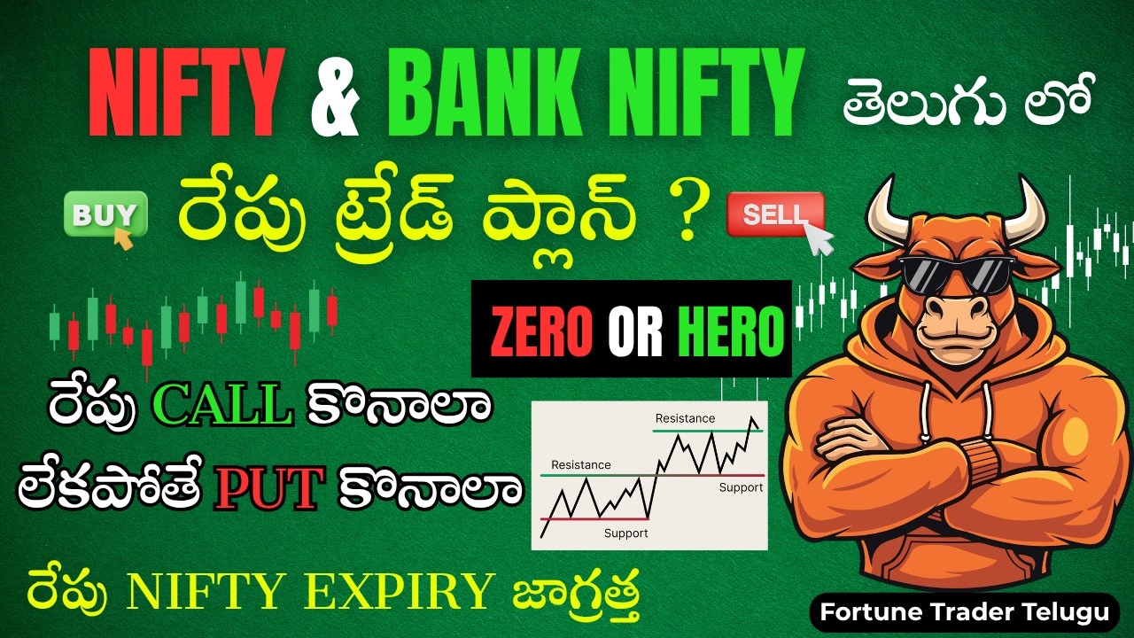 Tomorrow Market Prediction Telugu | Nifty & Sensex levels | Trade Plan in Telugu | 15-09-2026