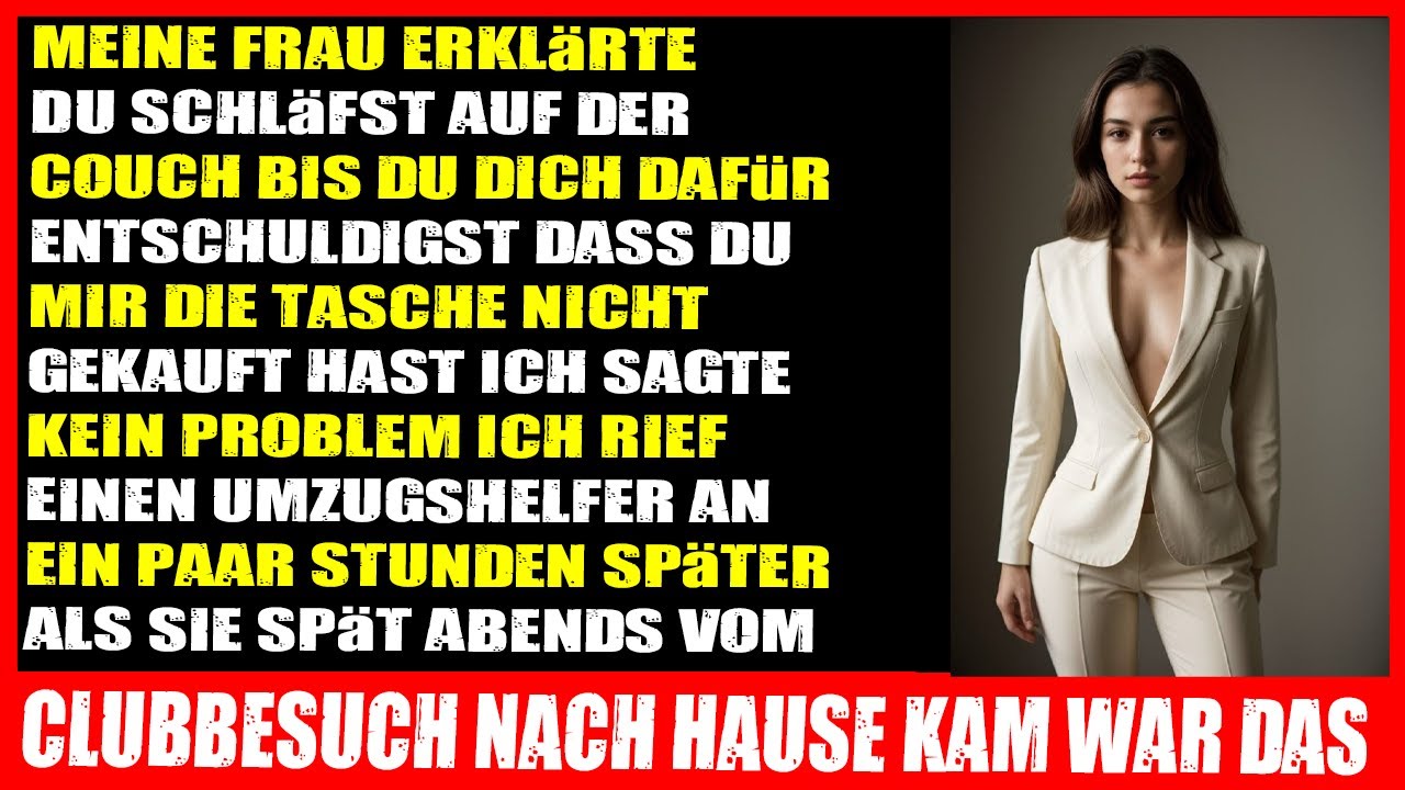 Meine Frau strafte mich Couch bis zur Entschuldigung  wegen eines vergessenen Kaufs