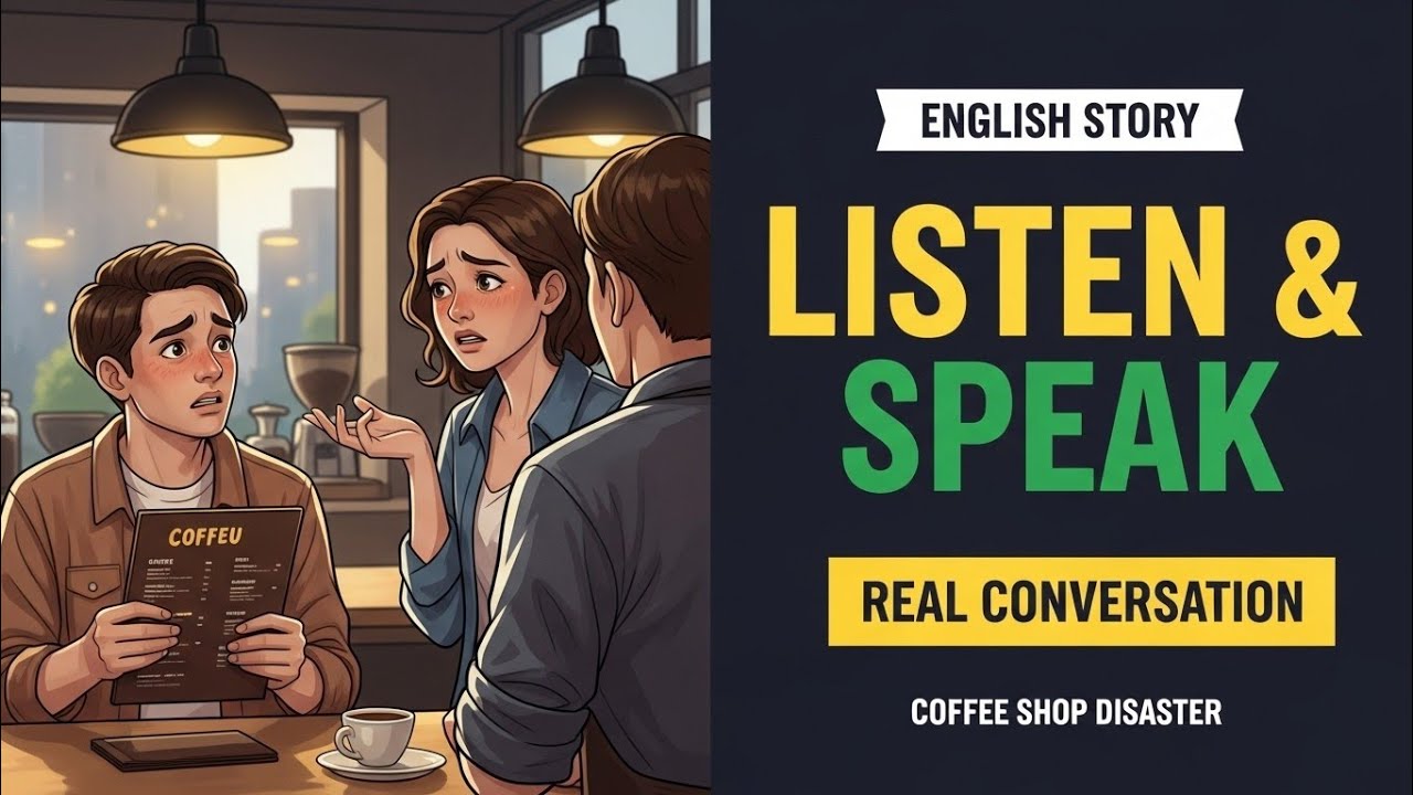 The Coffee Shop Disaster ☕ | English Listening & Speaking Practice (Easy & Fun)
