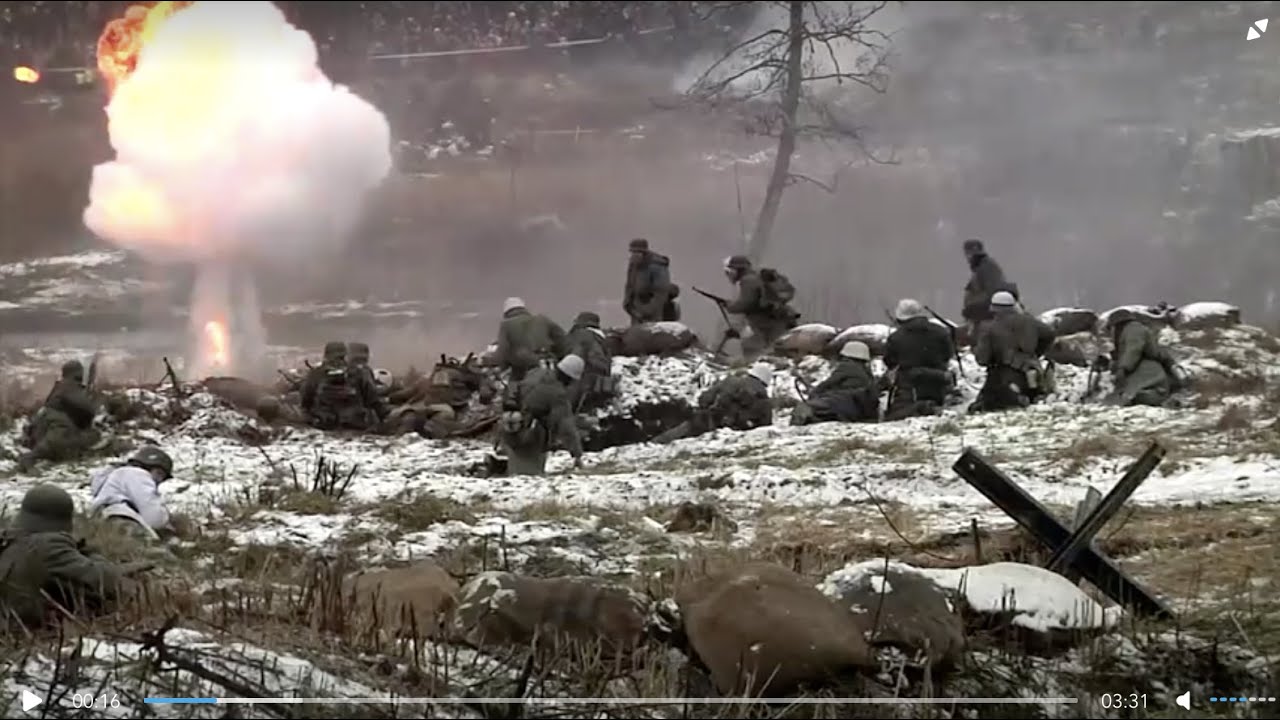 Watch as a World War Two battle is reenacted in Russia