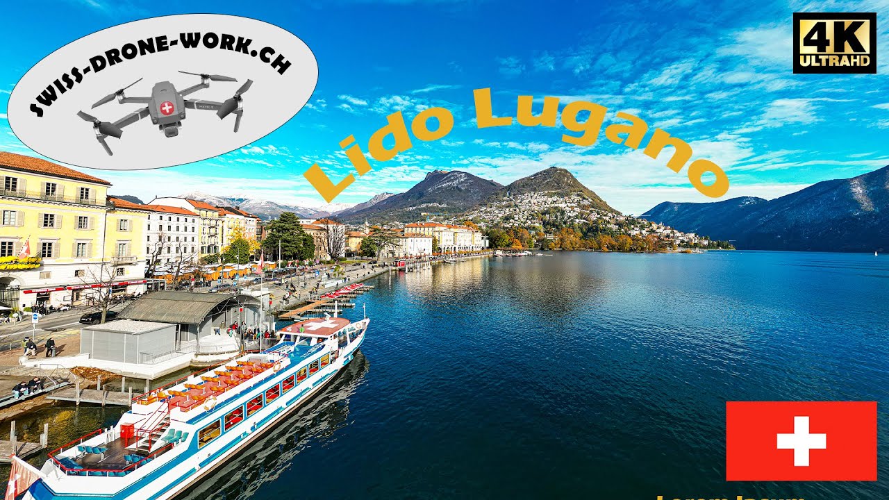 Sonnenbaden im Winter am Luganersee: Spektakul&auml;re Drohnenaufnahmen vom Lido Lugano