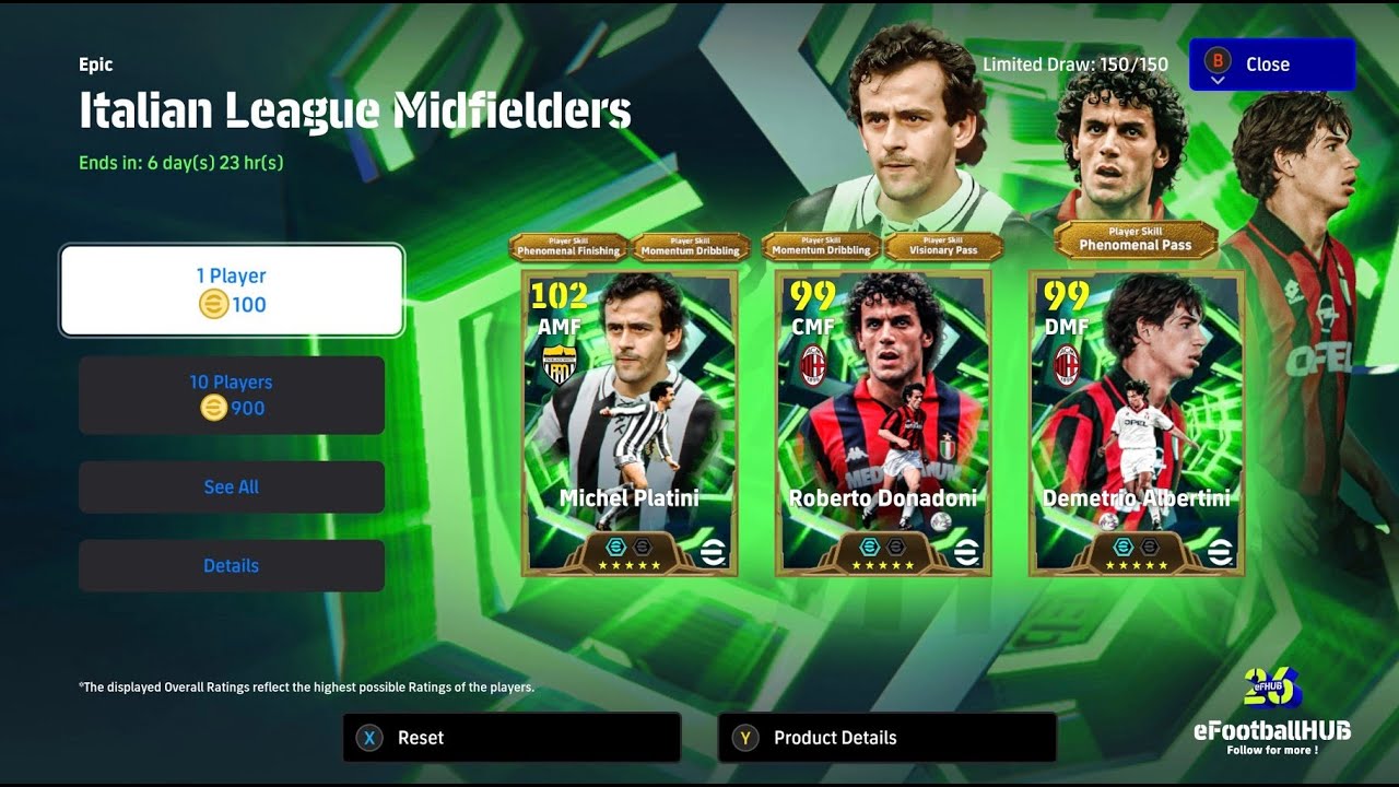 NEW PACK WITH 108 PLATINI in eFootball 26 Mobile