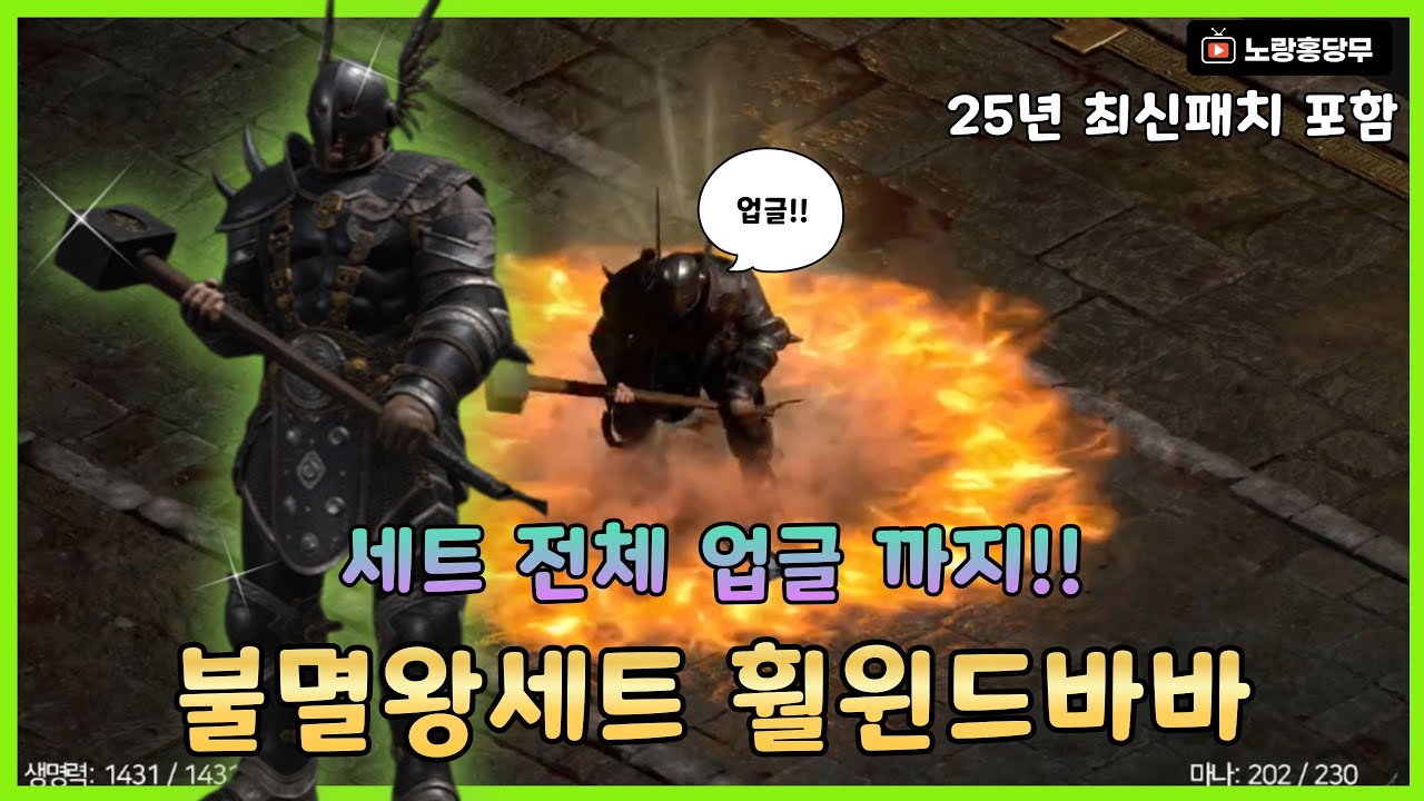 🌟불멸왕바바셋팅!! 전체 Full업글⁉️ 해서 써봤습니다.[ 디아블로2 레저렉션 ]