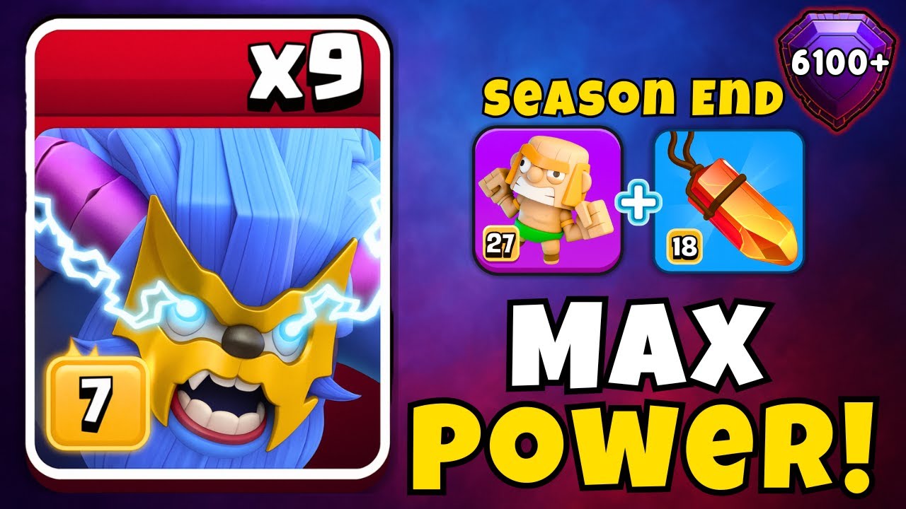 Season End Legend League Push with Super Yeti Strategy | 6100+ Trophies at TH17!