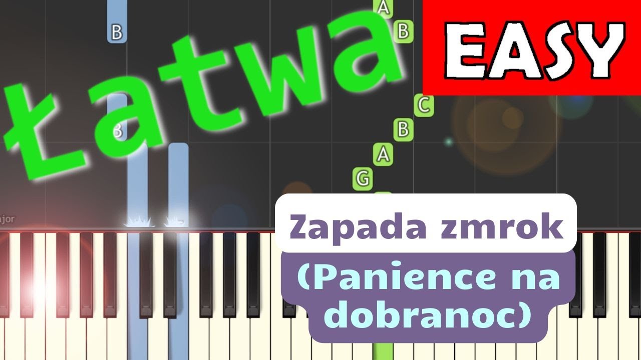 🎹 Zapada zmrok (Panience na dobranoc) - Piano Tutorial (łatwa wersja) 🎵 NUTY W OPISIE 🎼