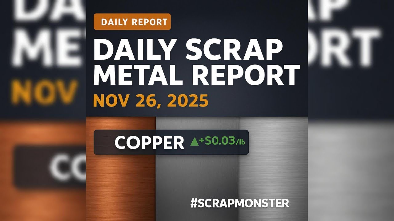 Copper & Stainless Up +$0.03 &mdash; Daily Scrap Metal Price Report | Nov 26, 2025