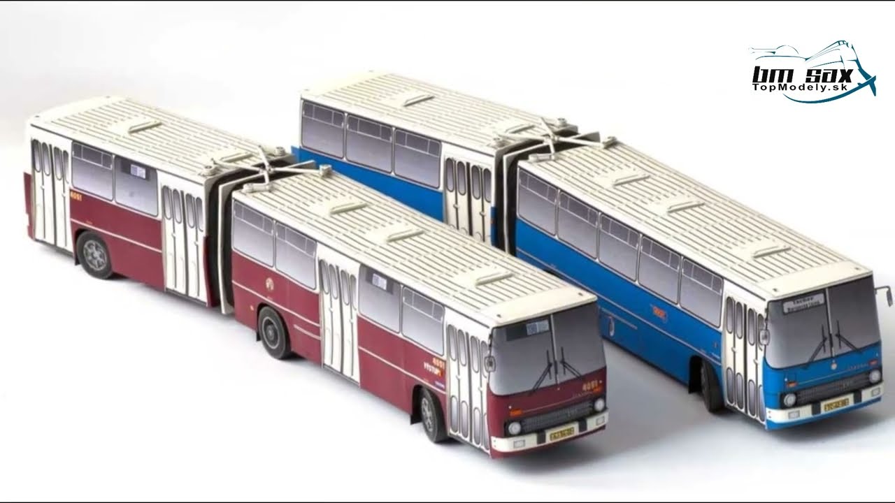 Papierov&yacute; model - Mestsk&yacute; autobus kĺbov&yacute; - Ikarus 280.08 (DP Praha)