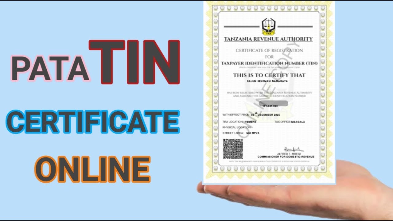 Jinsi ya Kupata Cheti cha TIN Number Kupitia Njia ya Online
