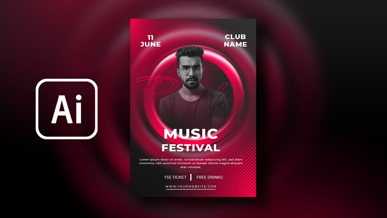 How to Make Music Festival Poster / Flyer in Adobe Illustrator | 1